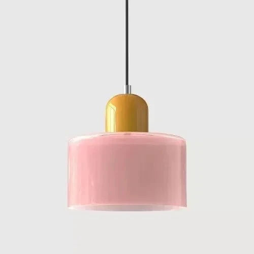 Suspension Luminaire Vintage en Verre Coloré Translucide - E