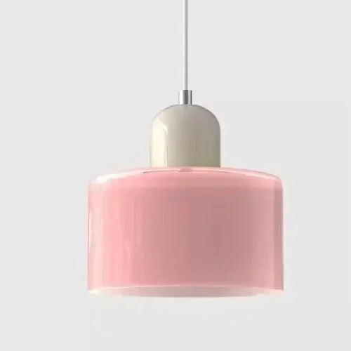 Suspension Luminaire Vintage en Verre Coloré Translucide - F