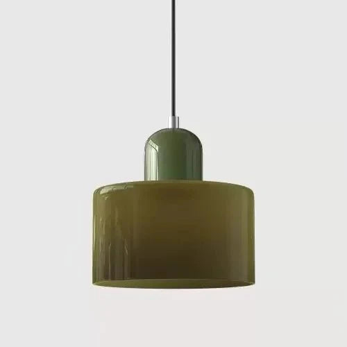 Suspension Luminaire Vintage en Verre Coloré Translucide - G