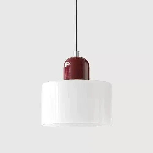 Suspension Luminaire Vintage en Verre Coloré Translucide - L