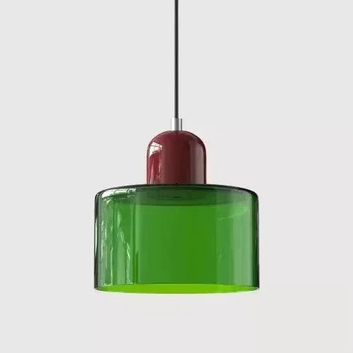 Suspension Luminaire Vintage en Verre Coloré Translucide - M