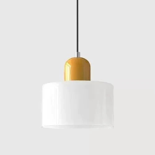 Suspension Luminaire Vintage en Verre Coloré Translucide - N