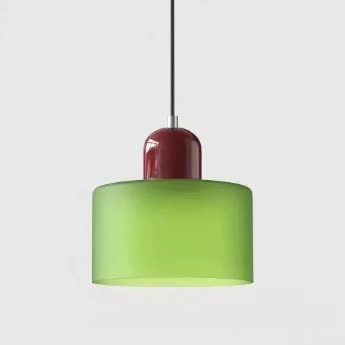 Suspension Luminaire Vintage en Verre Coloré Translucide - Q