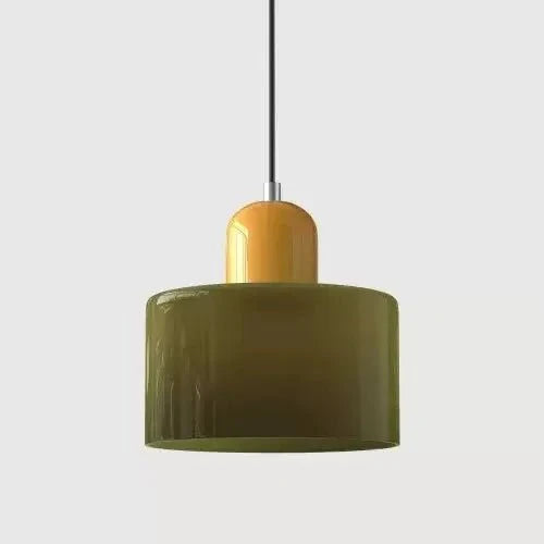 Suspension Luminaire Vintage en Verre Coloré Translucide - S