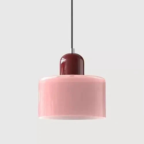 Suspension Luminaire Vintage en Verre Coloré Translucide - T
