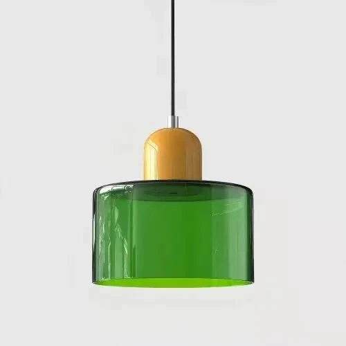 Suspension Luminaire Vintage en Verre Coloré Translucide - U