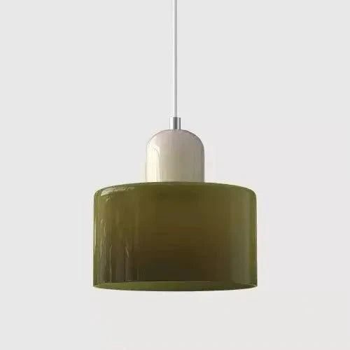 Suspension Luminaire Vintage en Verre Coloré Translucide - X