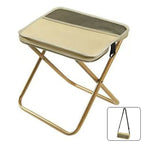 Tabouret Pliant Portable avec Sac de Rangement Intégré - Beige