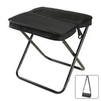 Tabouret Pliant Portable avec Sac de Rangement Intégré - Noir