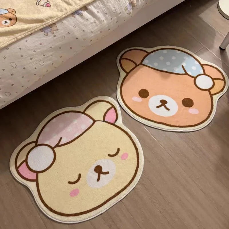 Tapis Chambre Enfant Forme Ourson - Rose
