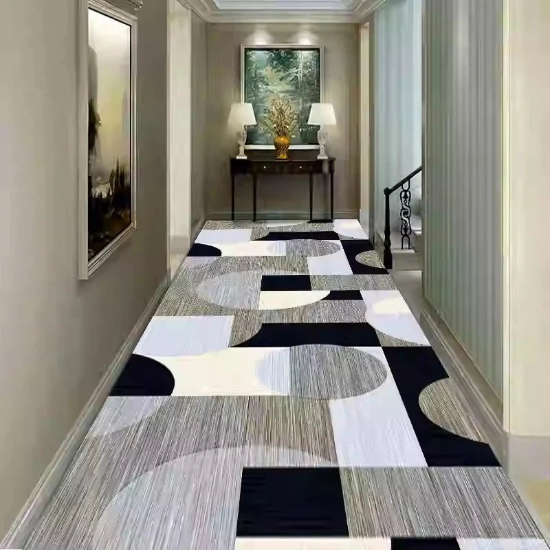 Tapis de Couloir Long Géométrique - E