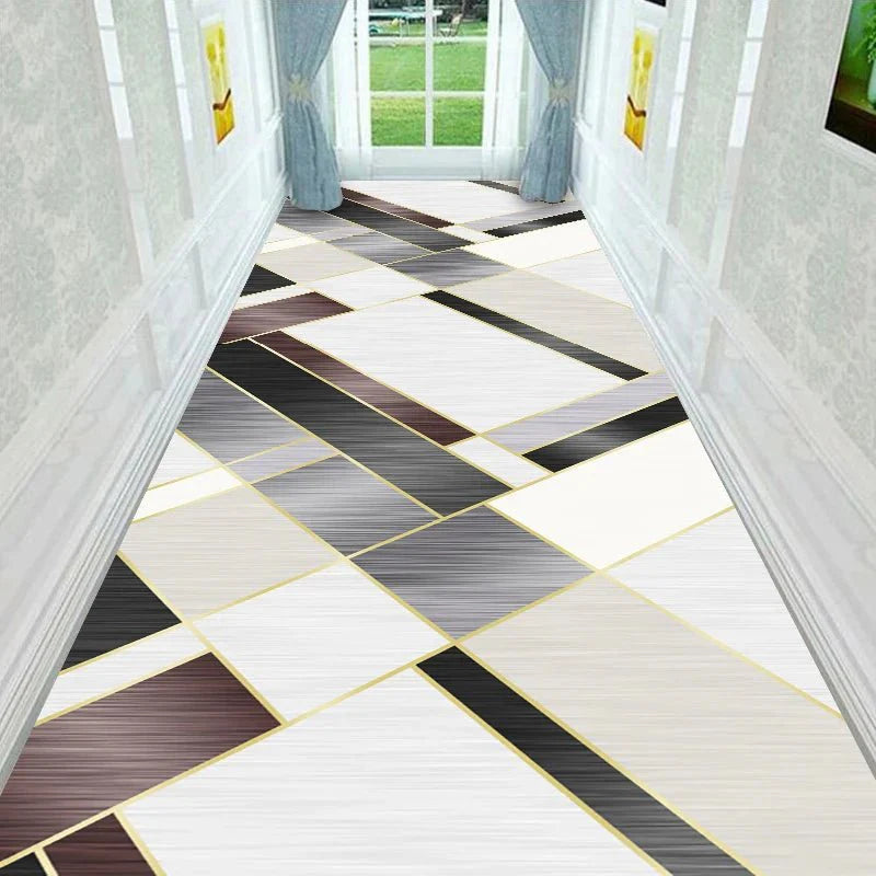 Tapis de Couloir Long Géométrique - I