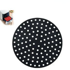 Tapis de Fond de Panier Air Fryer en Silicone - Rond noir 20cm