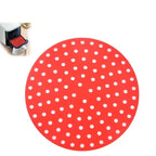 Tapis de Fond de Panier Air Fryer en Silicone - Rond rouge 20cm