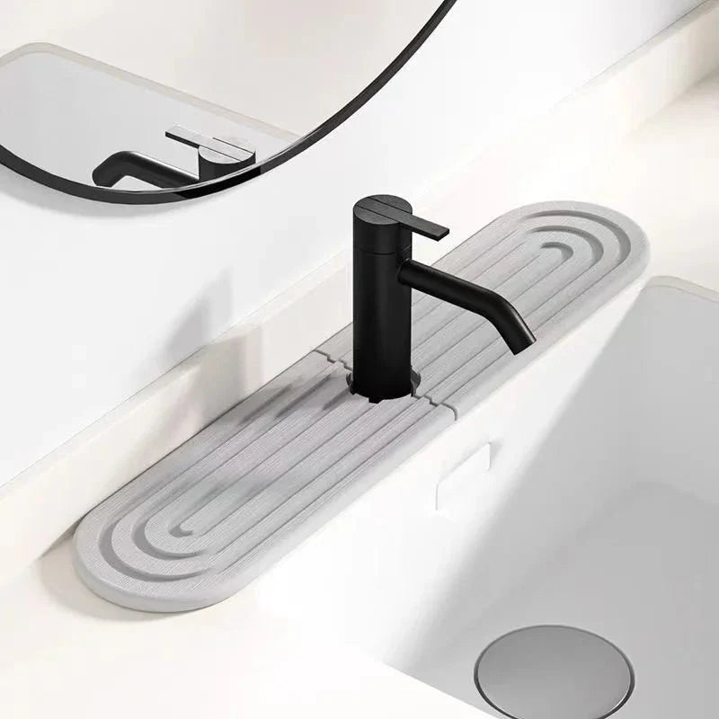 Tapis de Robinet en Diatomite à Séchage Rapide - Gris