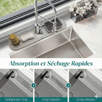 Tapis de Robinet en Diatomite à Séchage Rapide - Gris