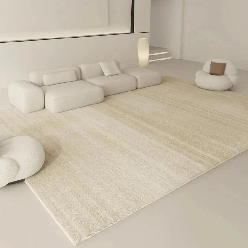 Tapis de Salon Beige Doux Style Scandinave - C