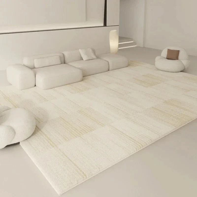 Tapis de Salon Beige Doux Style Scandinave - E