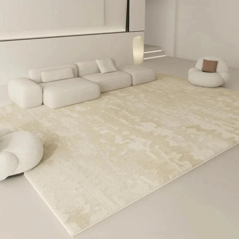 Tapis de Salon Beige Doux Style Scandinave - F
