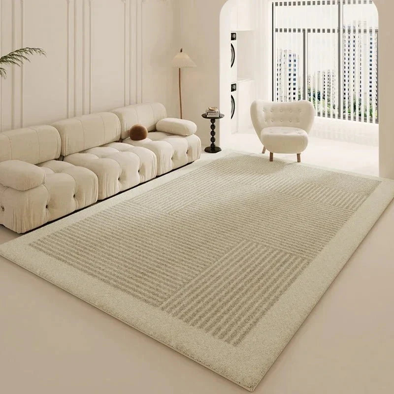 Tapis de Salon Beige Doux Style Scandinave - G