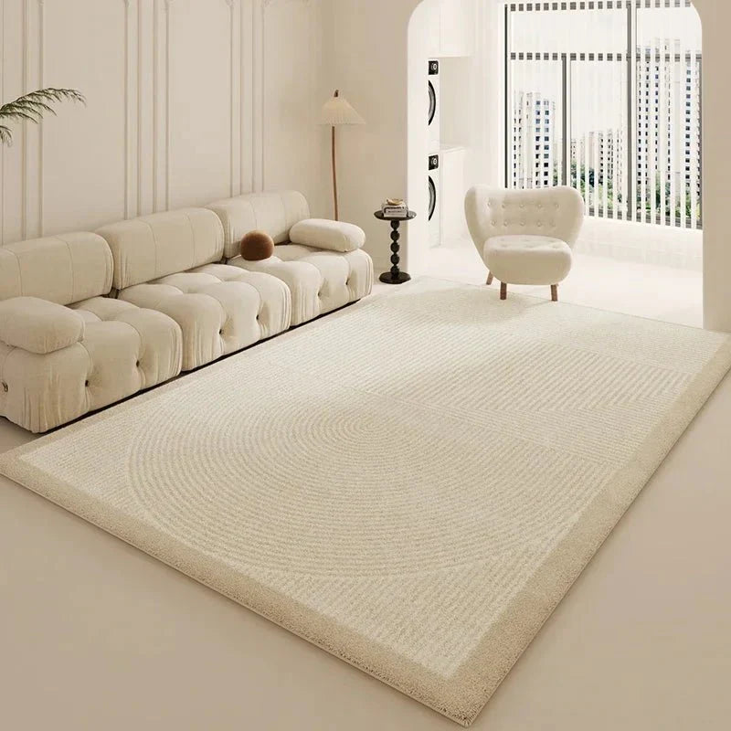 Tapis de Salon Beige Doux Style Scandinave - H
