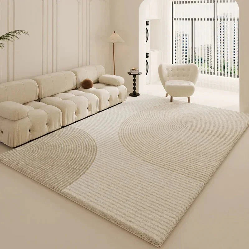 Tapis de Salon Beige Doux Style Scandinave - M