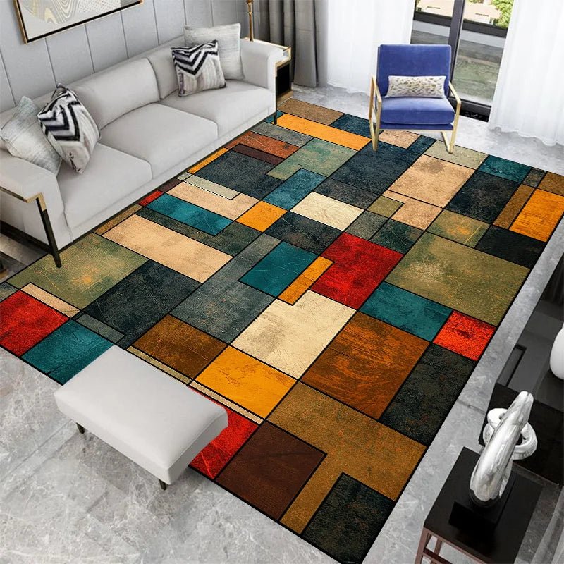 Tapis de Salon Moderne Géométrique Multicolore - A