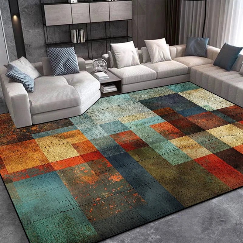 Tapis de Salon Moderne Géométrique Multicolore - A