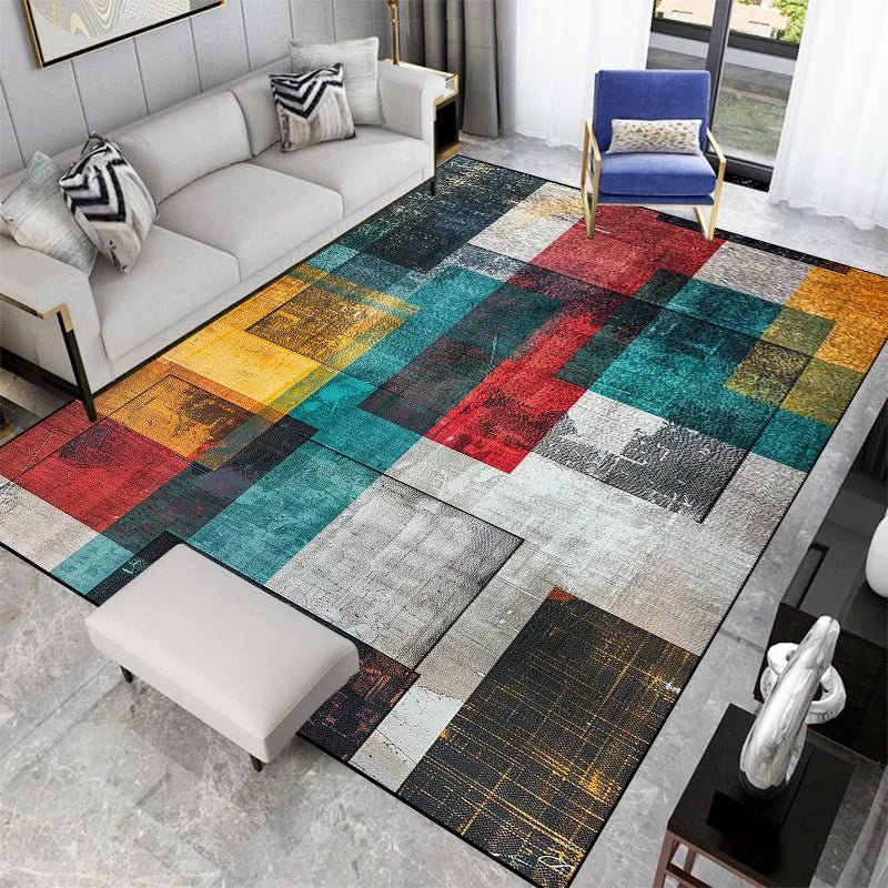 Tapis de Salon Moderne Géométrique Multicolore - B