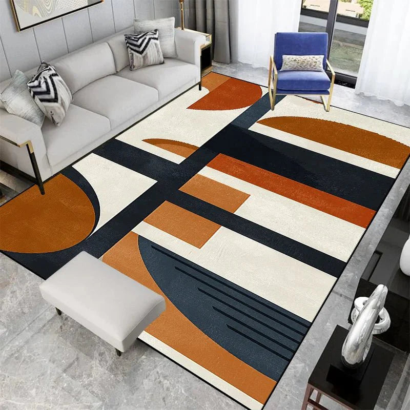 Tapis de Salon Moderne Géométrique Multicolore - C