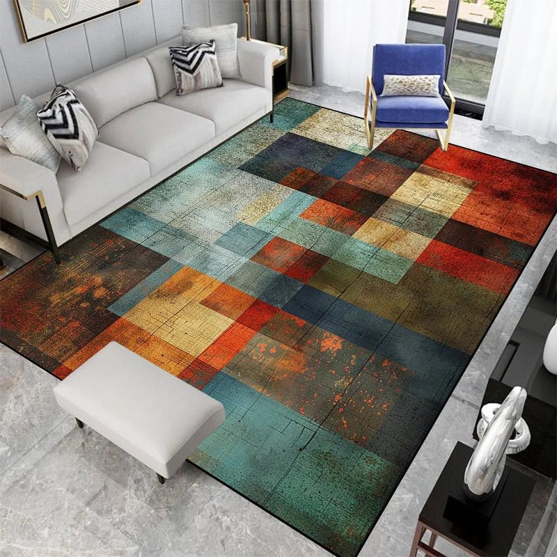 Tapis de Salon Moderne Géométrique Multicolore - E