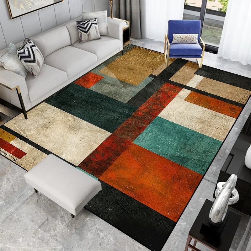 Tapis de Salon Moderne Géométrique Multicolore - F