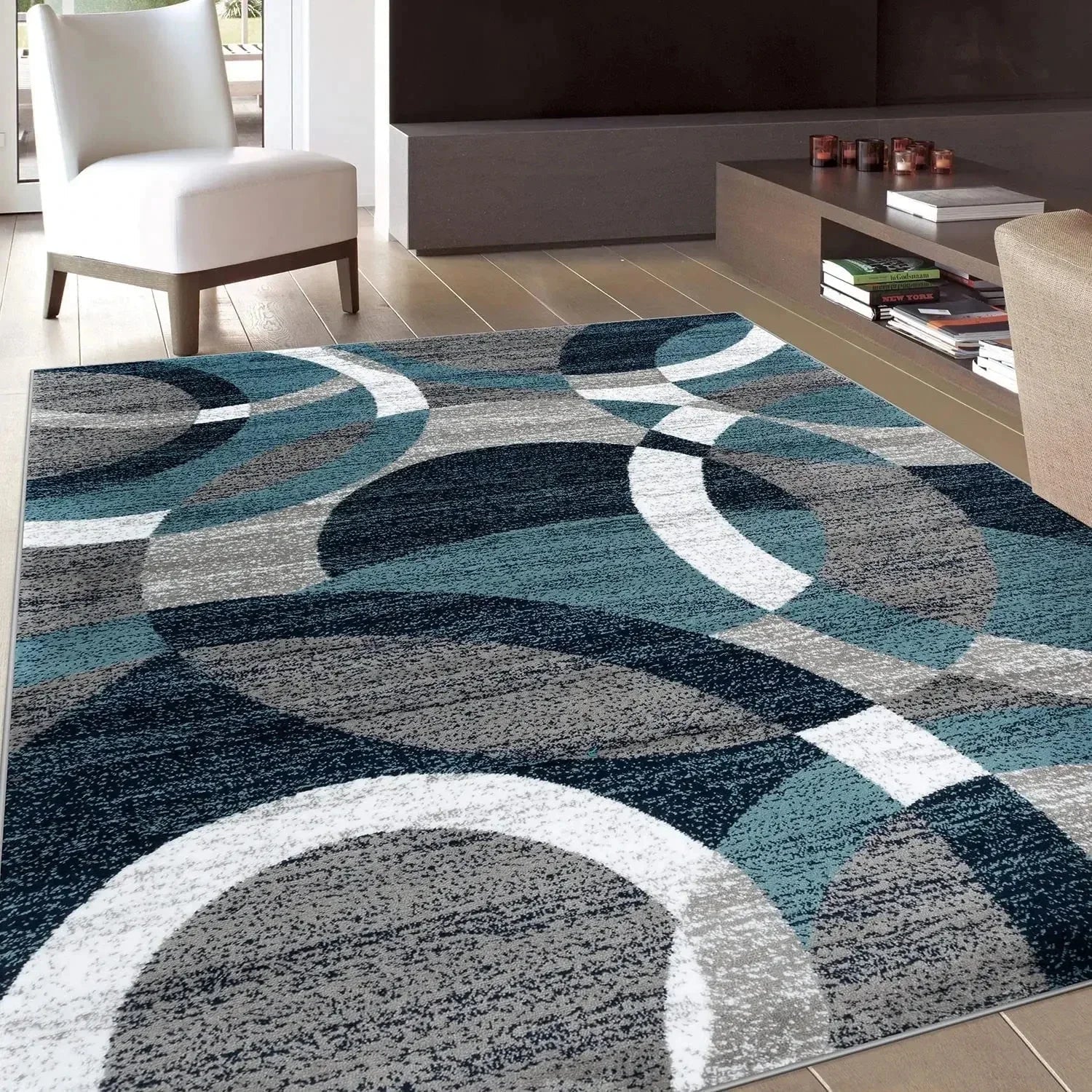 Tapis Design Géométrique Motif Ronds - 1
