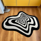 Tapis Design Illusion d'Optique Noir et Blanc - 50x80cm