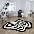 Tapis Design Illusion d'Optique Noir et Blanc - 50x80cm