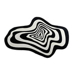 Tapis Design Illusion d'Optique Noir et Blanc - 50x80cm