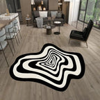 Tapis Design Illusion d'Optique Noir et Blanc - 50x80cm