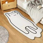 Tapis Dessin Blanc et Noir Forme Irrégulière - A