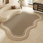 Tapis Forme Irrégulière Beige Crème - B