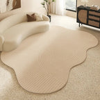 Tapis Forme Irrégulière Beige Crème - D