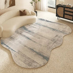 Tapis Forme Irrégulière Beige Crème - G