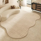 Tapis Forme Irrégulière Beige Crème - H