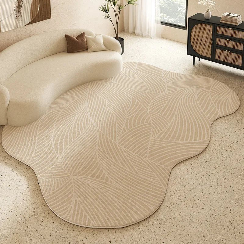 Tapis Forme Irrégulière Beige Crème - I