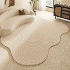 Tapis Forme Irrégulière Beige Crème - J