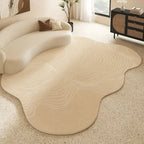 Tapis Forme Irrégulière Beige Crème - K