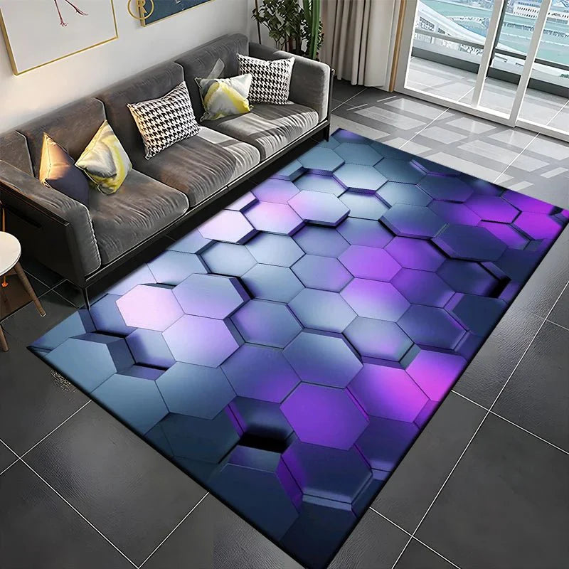 Tapis Gamer de Sol 3D Géométrique - A