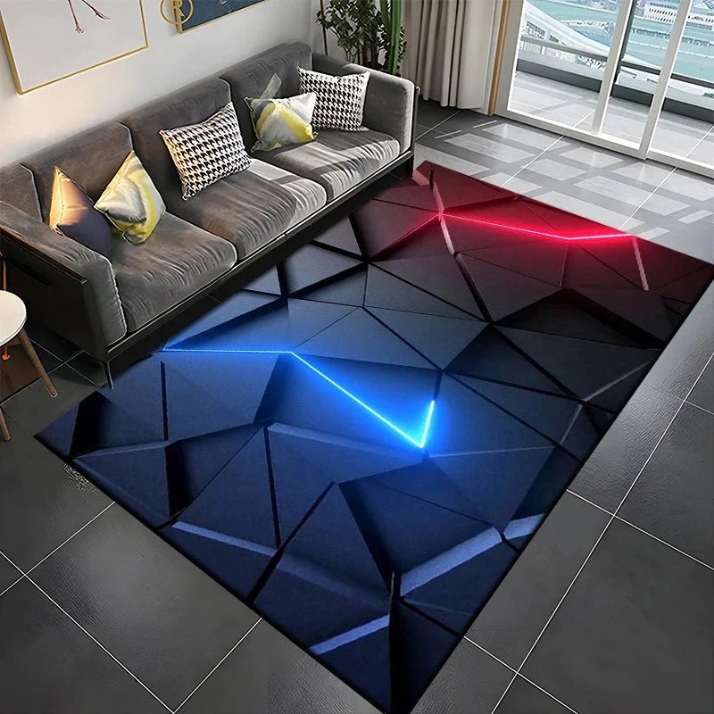 Tapis Gamer de Sol 3D Géométrique - H