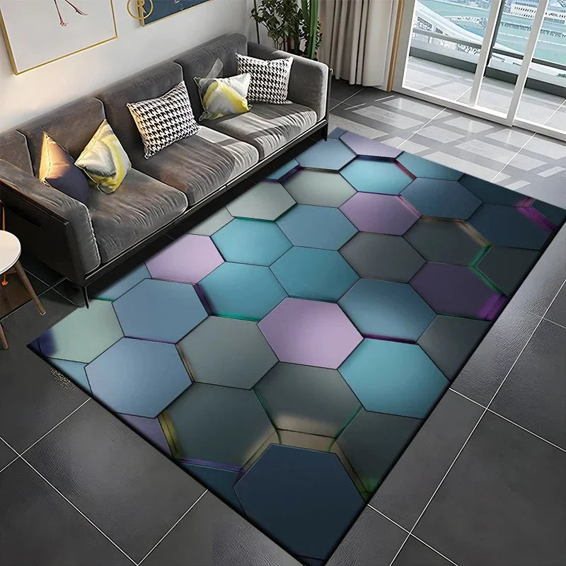 Tapis Gamer de Sol 3D Géométrique - K