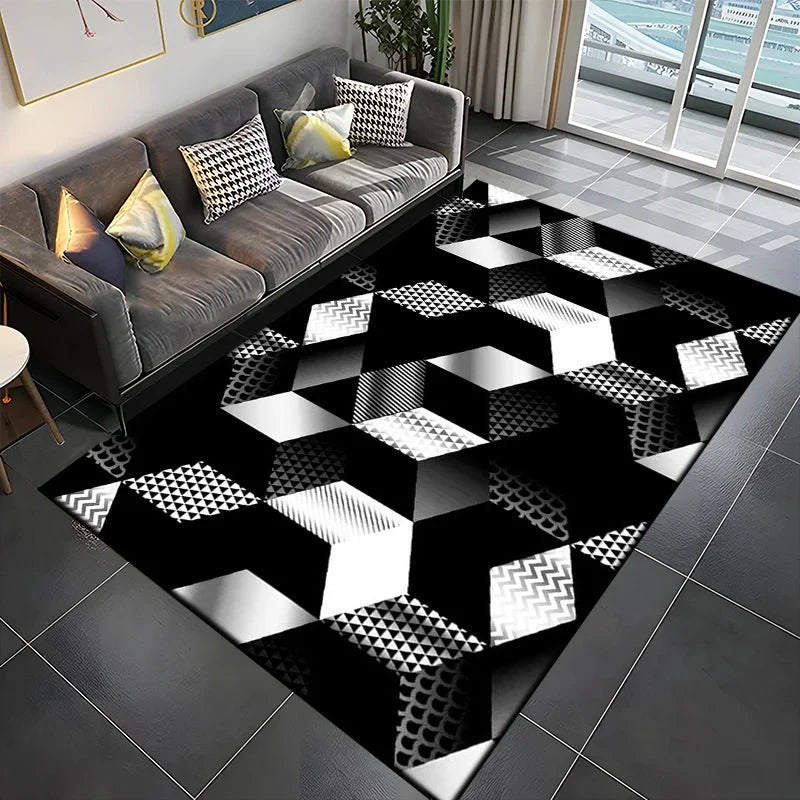 Tapis Gamer de Sol 3D Géométrique - M