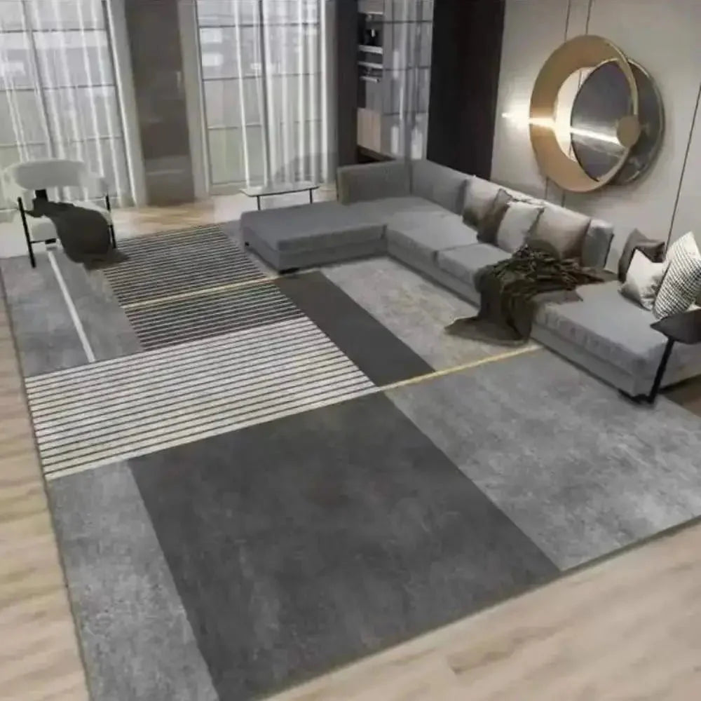 Tapis Gris Moderne Géométrique - A